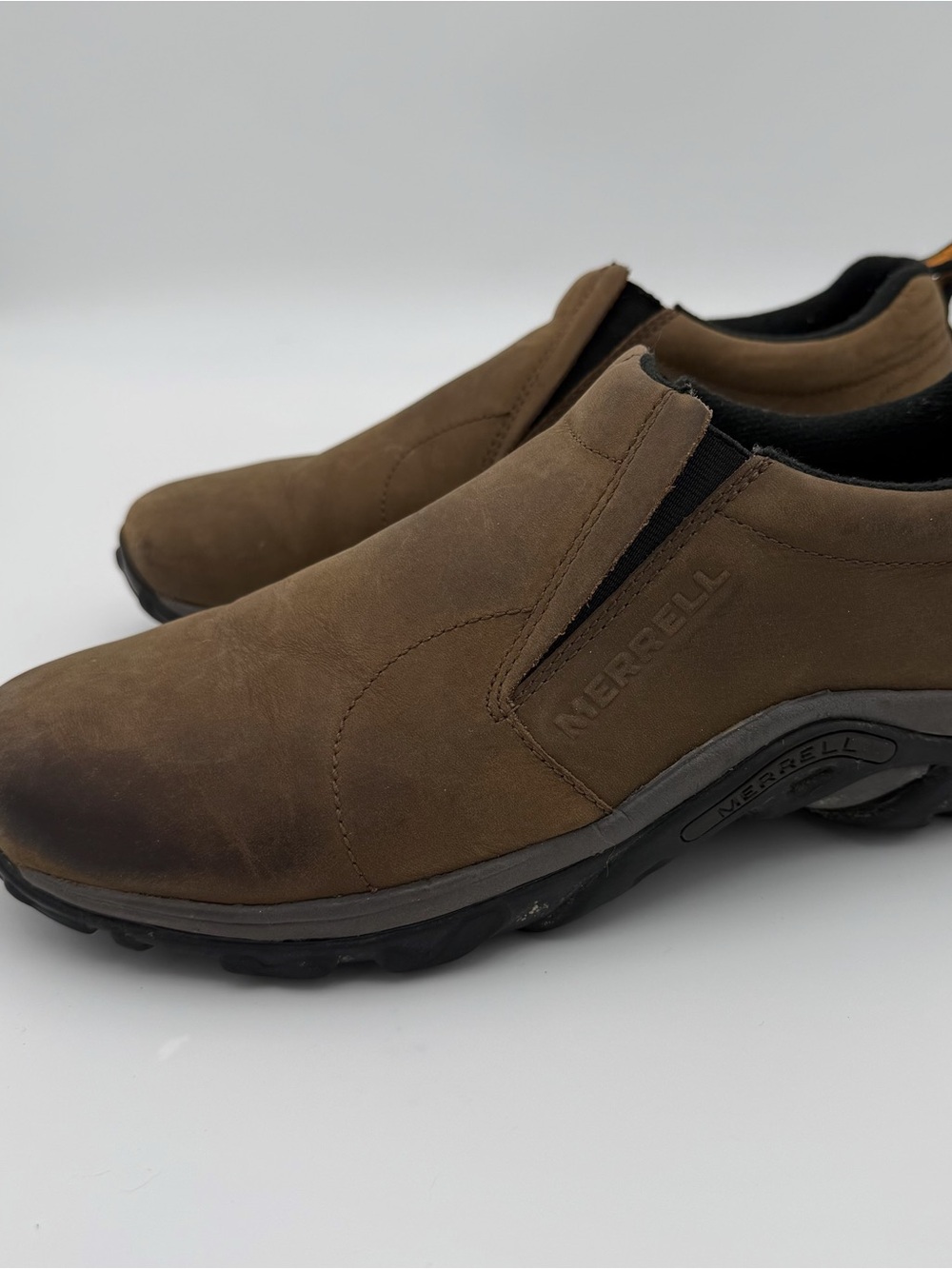 Merrell Jungle Moc Brown Leather Slip On Shoes Size 11